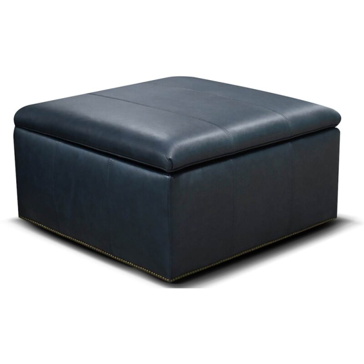 5a639b373053edd02951990106fa2e44 Hendrix Leather Storage Ottoman With Nails - Image 1