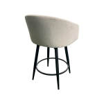 Metal Base Barstool w-Barrel Seat - Champagne Fabric - Image 6
