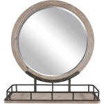 Foundry Round Mirror W/ Metal Base