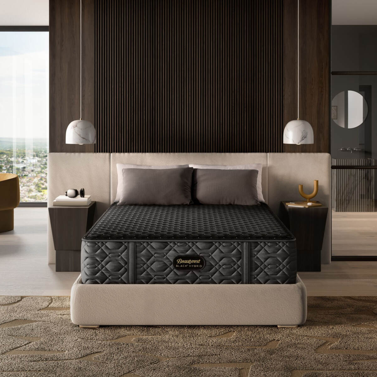 61d4dc10feb0cc33e78a7403addc6e27 Beautyrest Black® Series Three 14.5" Hybrid Firm Mattress -Cal King Split - Image 1