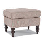 F42dw - Ottoman With Solid Wood, Turned Legs - Dark Walnut - F42DW