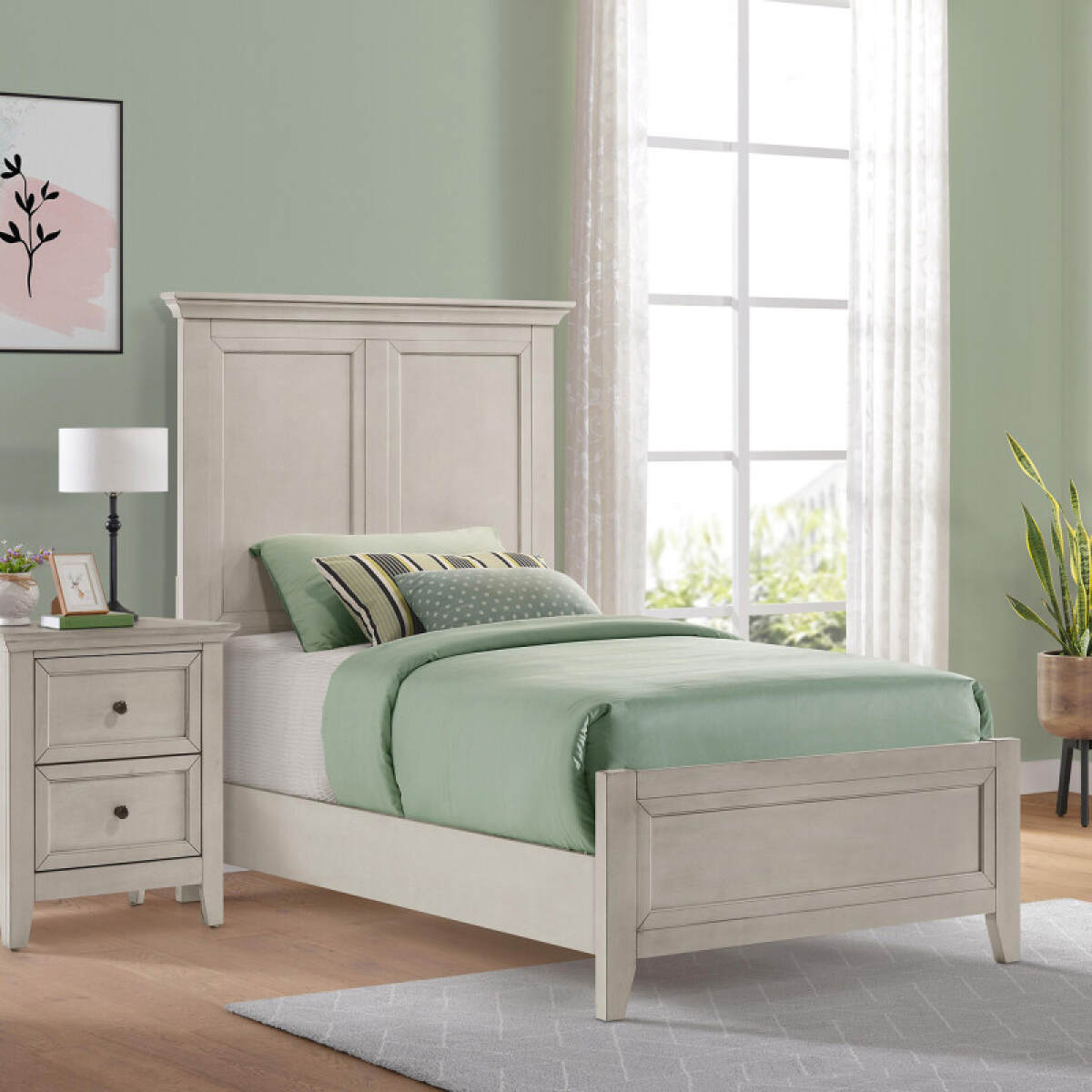 69e9d0024c987e8fd41107d71db52b88 San Mateo Youth Twin Standard Bed | Rustic White - Image 1