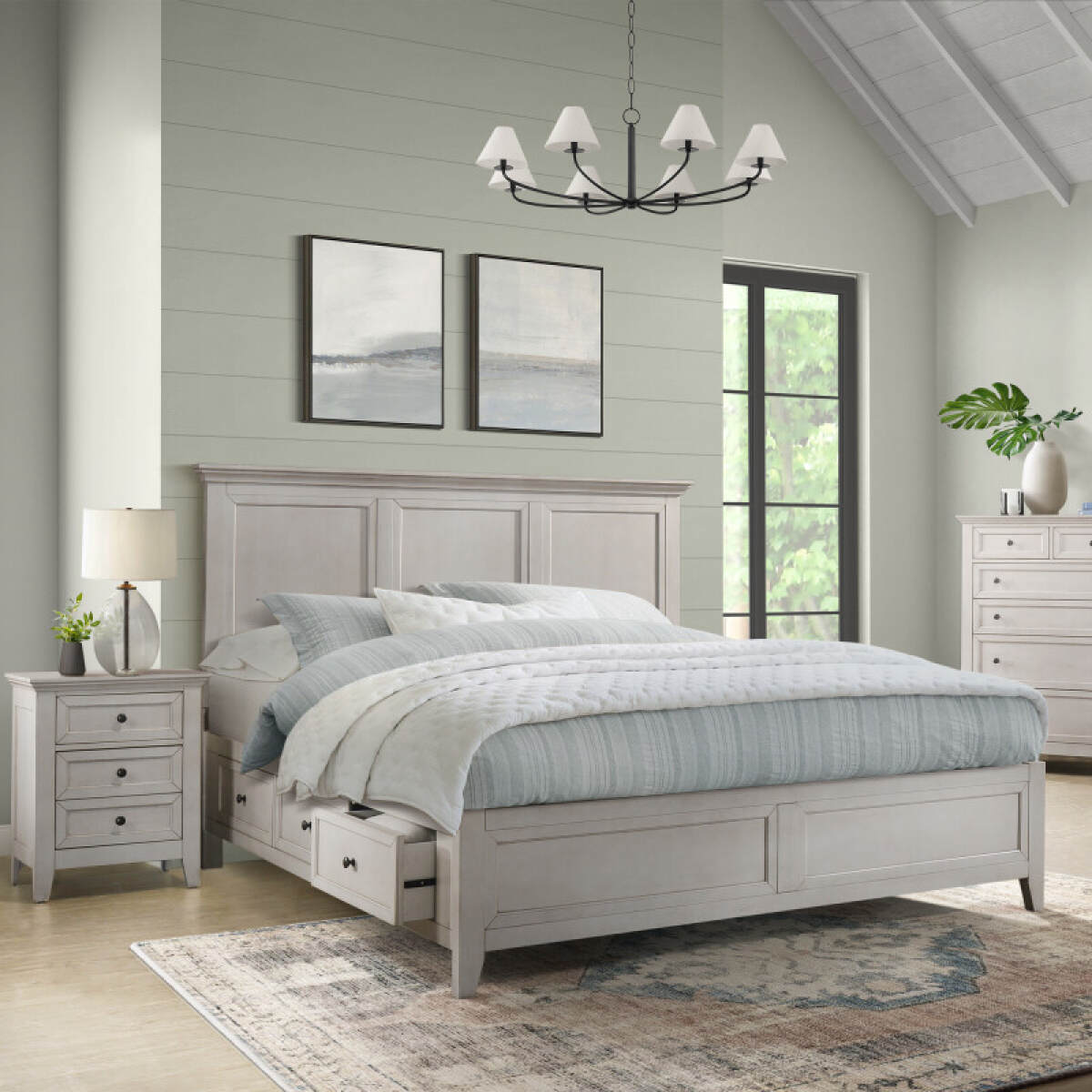 731846dde338c0761ef24a4d2a83a344 San Mateo King Storage Bed | White - Image 1