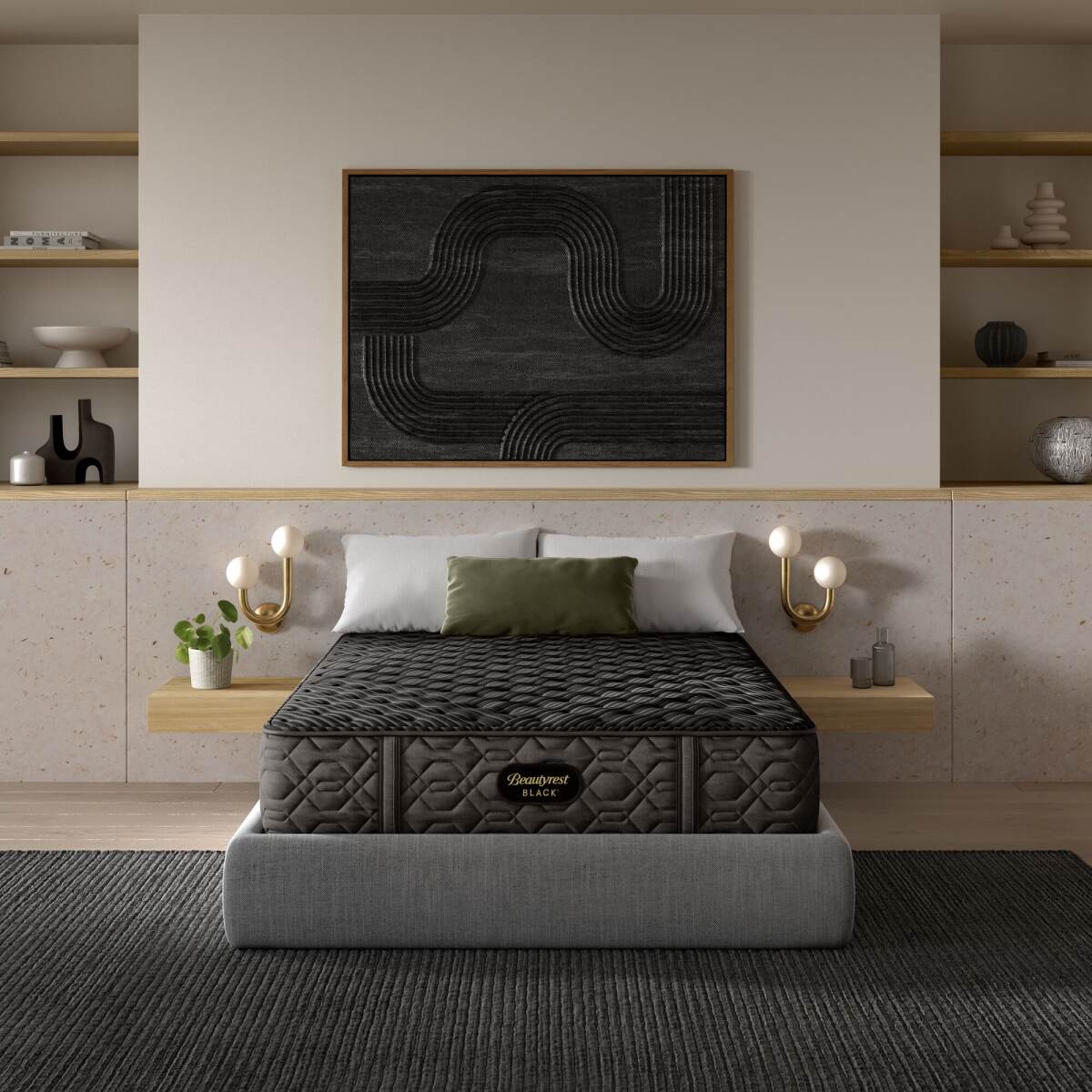 73ab898bb81583f2861c98a9050ed570 Carton Beautyrest Black Series One 13.5" Extra Firm Mattress -Cal King Split - Image 1