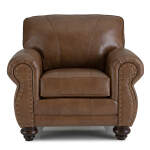 Noble - Leather Club Chair - Dark Walnut - C64DWLU - Image 3