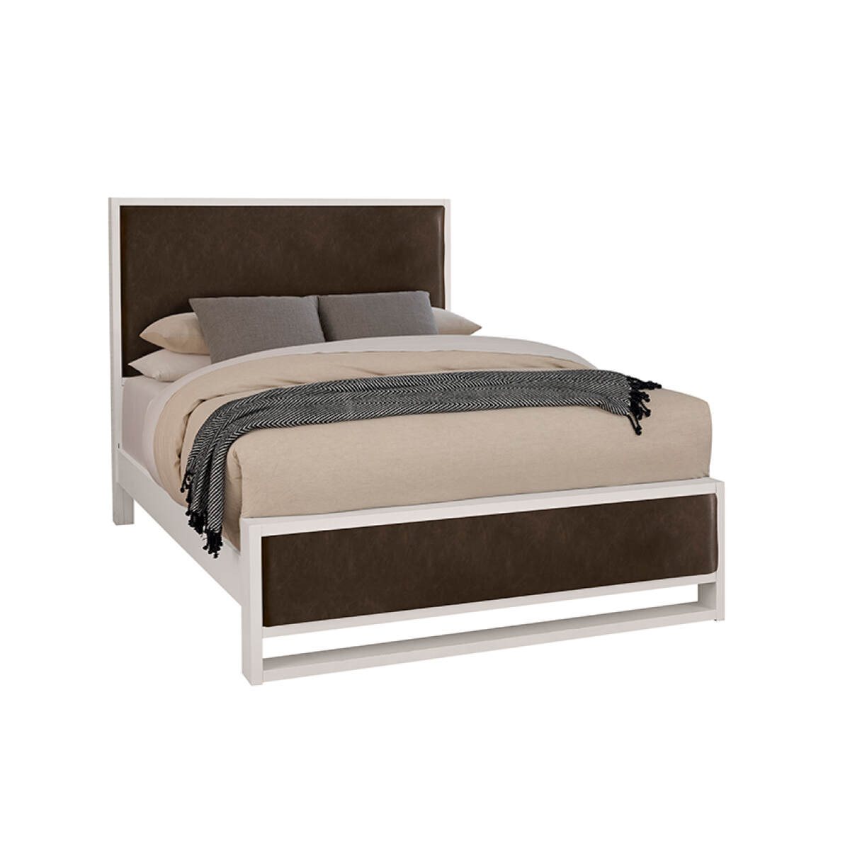 7c42167531b9cf9e7ee07f4950e0c3d3 Lodge & Loft Wood Trim Upholstered Bed - Sedona Brown Fabric - 844-551Y-155Y-922; 844-661Y-166Y-922-MS1; 844-661Y-166Y-944-MS1 - Image 1