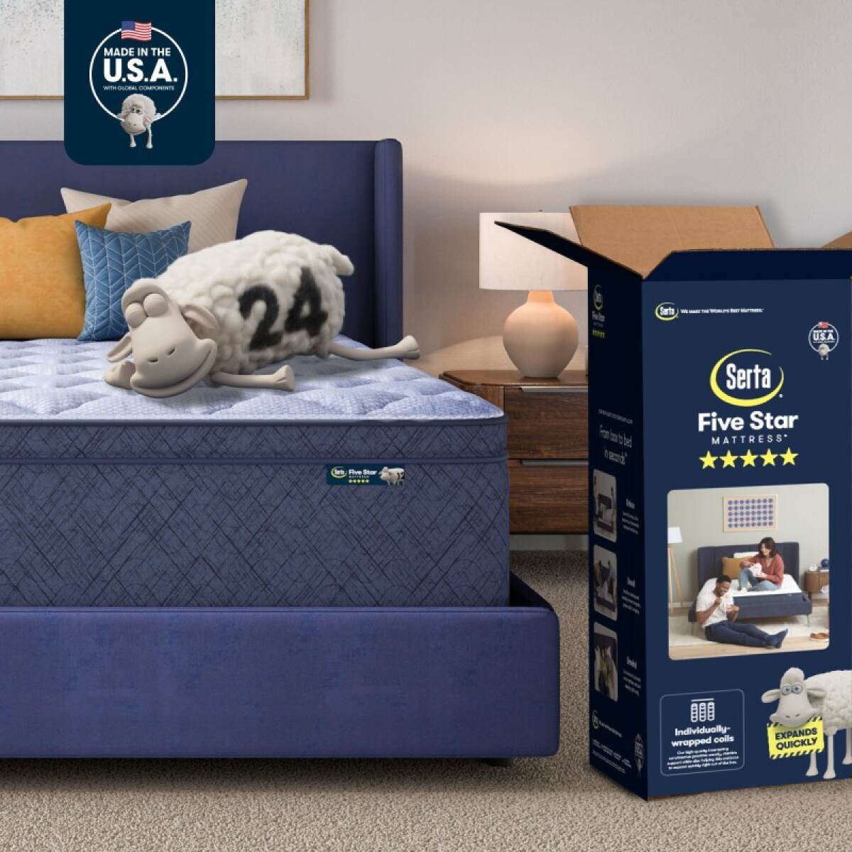80b1b0c8ab859a8516a6c76b5d6adb83 Serta Five Star Mattress - 16" Plush Pillow Top - 16" Plush Pillow Top / King - Image 1