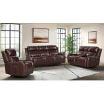 Wainwright Dual-Power Loveseat | Reddish Brown - Image 8