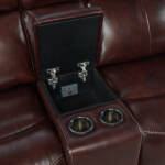 Wainwright Dual-Power Loveseat | Reddish Brown - Image 6