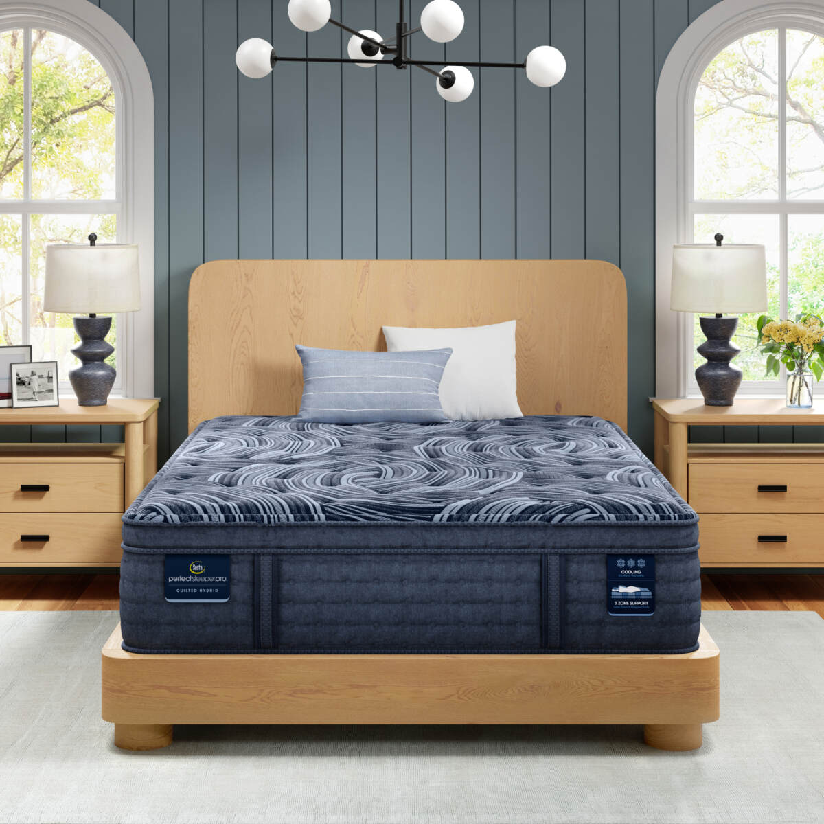 844a29d8a00f0249126988dda8e715f7 Perfect Sleeper Pro Valais 15" Latex Hybrid Plush Pillow Top Mattress Set -Queen - Image 1