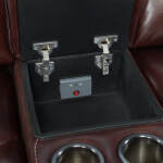Wainwright Dual-Power Loveseat | Reddish Brown - Image 5