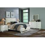 Lodge & Loft Wood Trim Upholstered Bed - Ivory Cream Fabric - 844-551I-155I-922; 844-661I-166I-922-MS1; 844-661I-166I-944-MS1 - Image 3