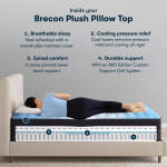 Classic Brecon 14.5" Plush Pillow Top Mattress Low Profile Set -Queen - Image 3