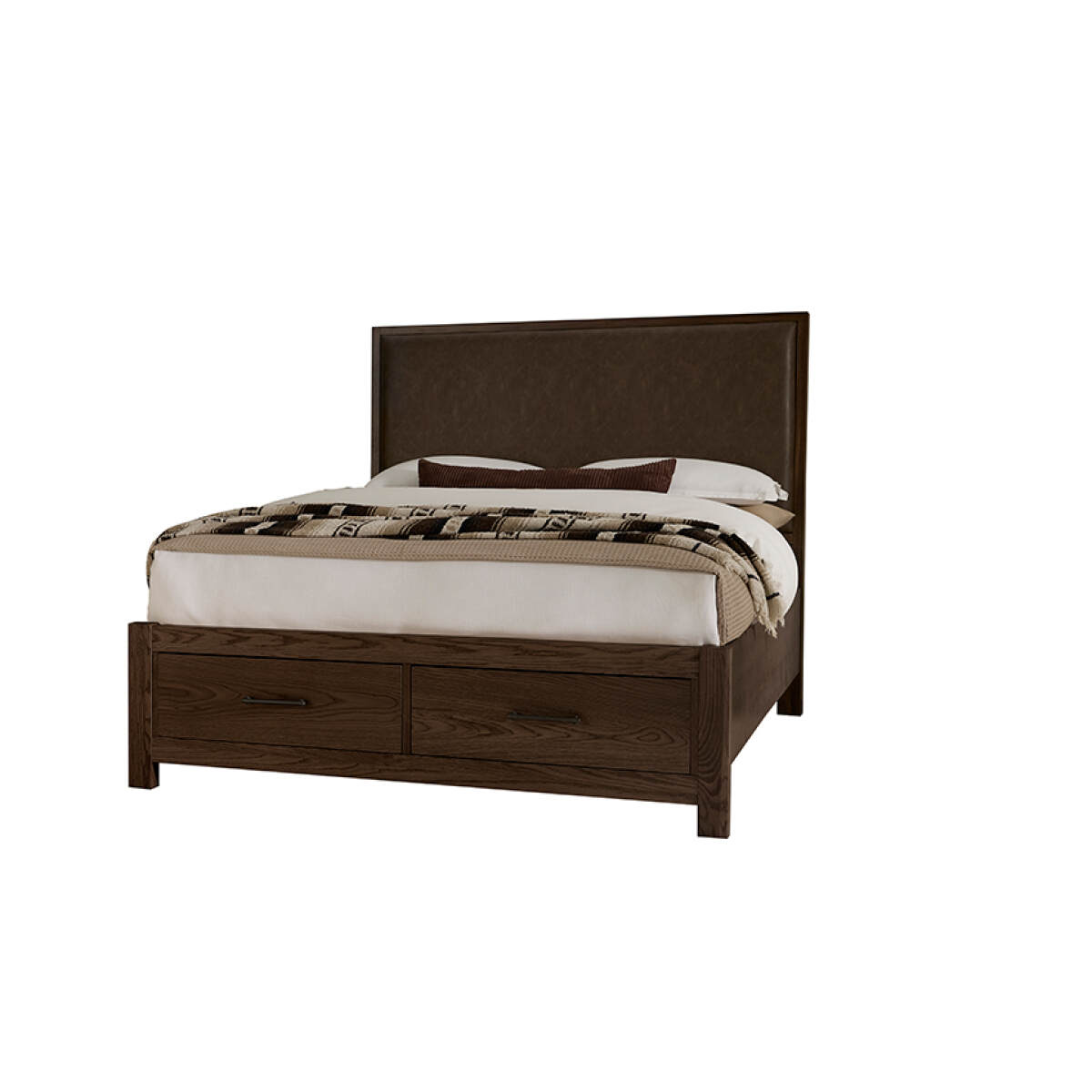 90a5a74d12ca9ecd5e4a195ea3672646 Lodge & Loft Wood Trim Upholstered Storage Bed - Sedona Brown Fabric - 840-551Y-050B-502-555; 840-661Y-066B-502-666 - Image 1