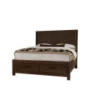 Lodge & Loft Wood Trim Upholstered Storage Bed - Sedona Brown Fabric - 840-551Y-050B-502-555; 840-661Y-066B-502-666
