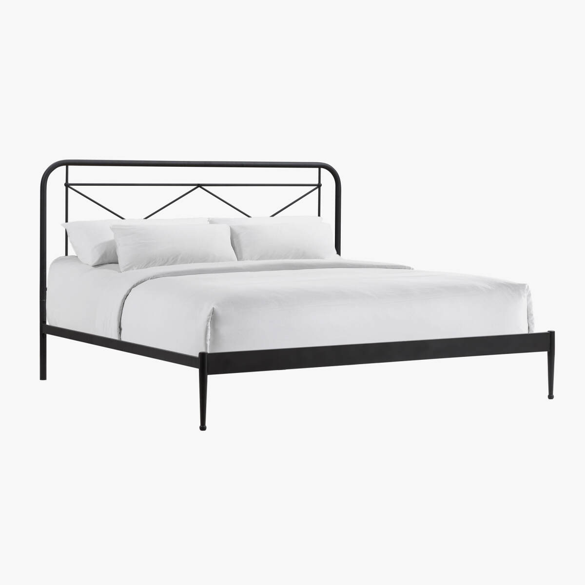 9190d6273652bfb5fae0834cdcfec3d2 Vintage King Metal Bed - Image 1