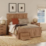 Oak Park Queen Captain's Bed w-9 Drawers | Taupe