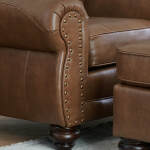 Noble - Leather Club Chair - Dark Walnut - C64DWLU - Image 6