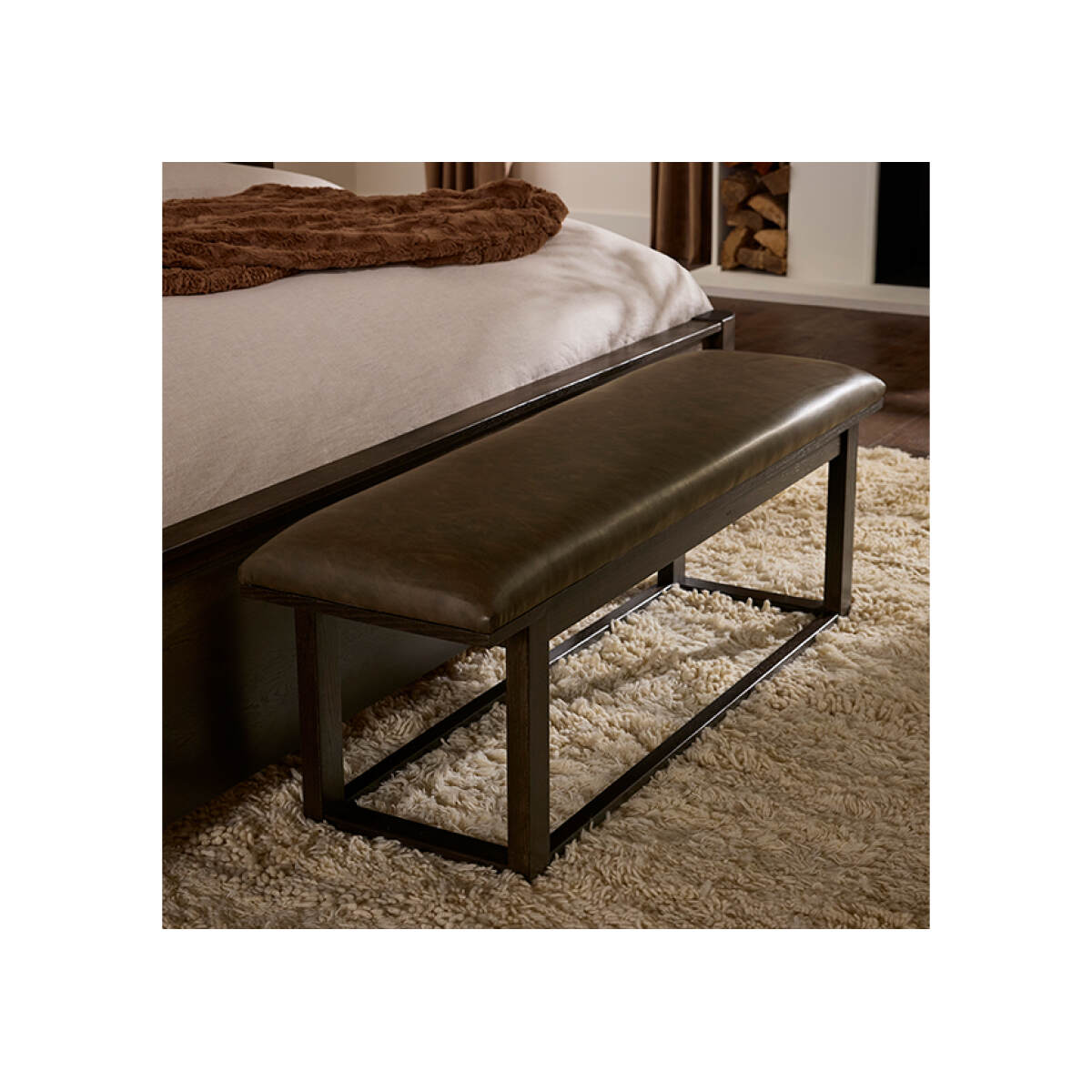 9846ec30a755ffbe506249741ebd782a Lodge & Loft Uph Bench - Sedona Brown - 840-080Y - Image 1