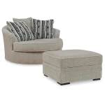 Calnita Oversized Swivel Chair and Ottoman
