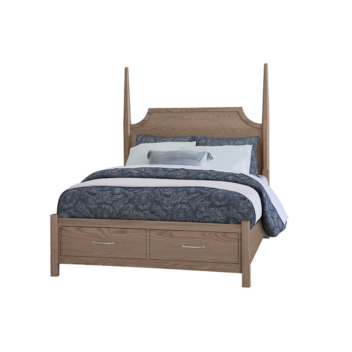 9a648288be80085e8f1483a314740f90 Tide & Timber Pencil Poster Bed With Footboard Storage - 831-558-050B-502-555T,831-668-066B-502-666T - Image 1