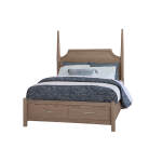 Tide & Timber Pencil Poster Bed With Footboard Storage - 831-558-050B-502-555T,831-668-066B-502-666T