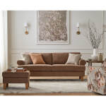 Lumira - Transitionally-styled Sofa W/ 2 Pillows - Dark Walnut - S21DW - Image 9