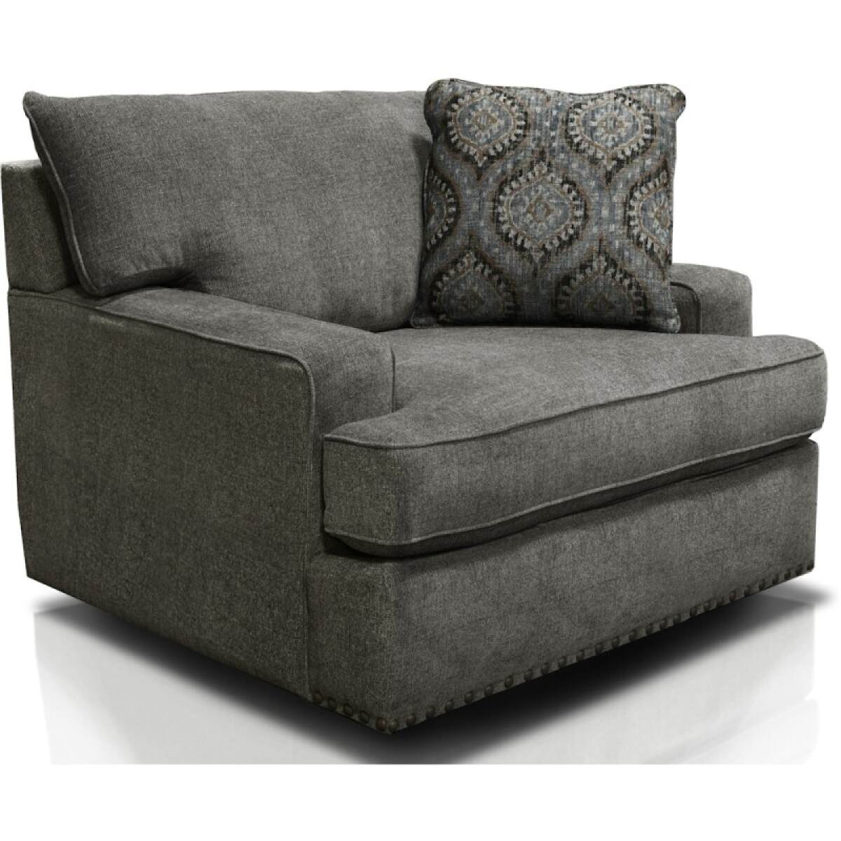 a795ab92bda8429704cd64d1fd9bcb18 Emerson Swivel Chair With Nails - Image 1