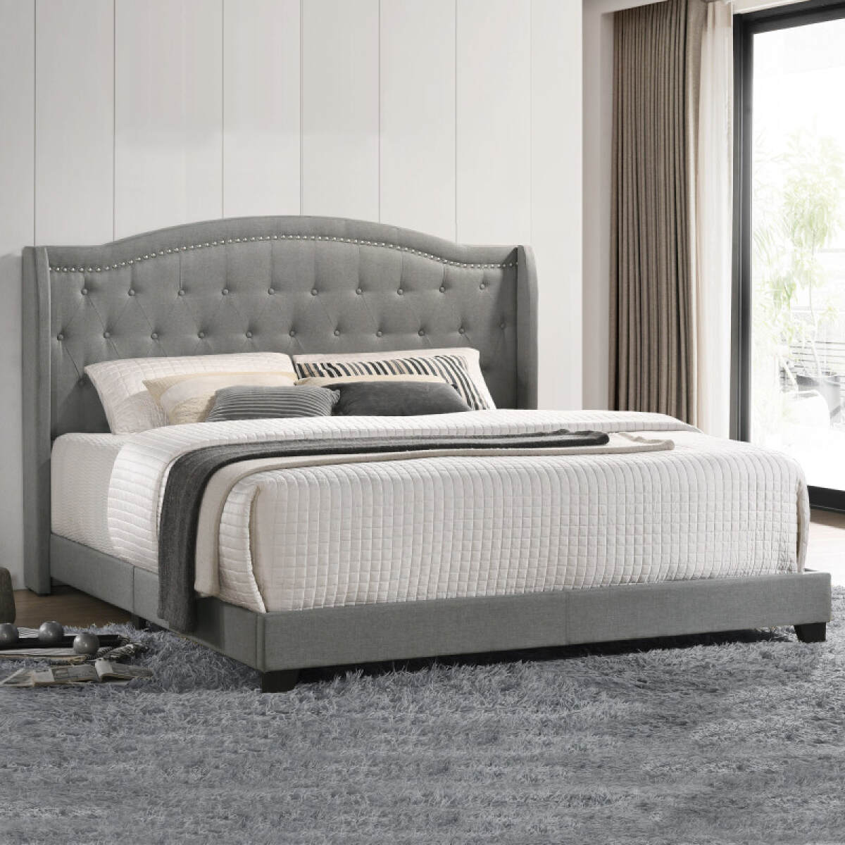 aea99050eb47a57a53bf7f6e8d63f2c2 Rhyan Upholstered King Bed - Image 1