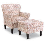 F45dw - Ottoman With Solid Wood, Tapered Legs - Dark Walnut - F45DW - Image 4