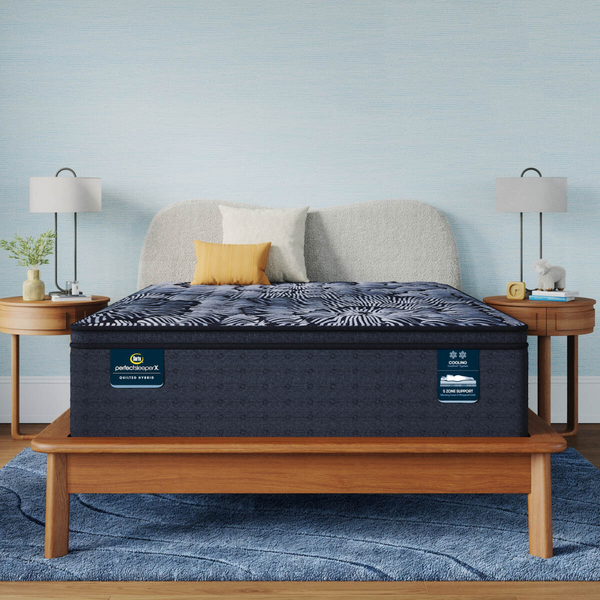 b95ef8a217a1e8b2e0ac99043e9d768e Perfect Sleeper X Lexton 14.25" Hybrid Medium Pillow Top Mattress Low Profile Set -Twin XL - Image 1