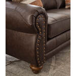 Noble - Top-grain Leather Stationary Sofa - Dark Walnut - FSS64DWLU - Image 6