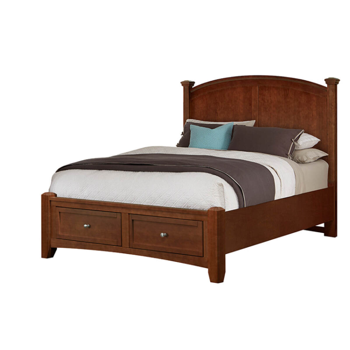 bd8e2b1a55713ed13ba245d850558a9d Bonanza Queen, & King Poster Storage Bed - Cherry Finish - BB28-667-066B-502-666 - Image 1