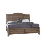 Cool Farmhouse Sleigh Bed W/ Storage Footboard - 801-553-050B-502-555; 801-663-066B-502-666