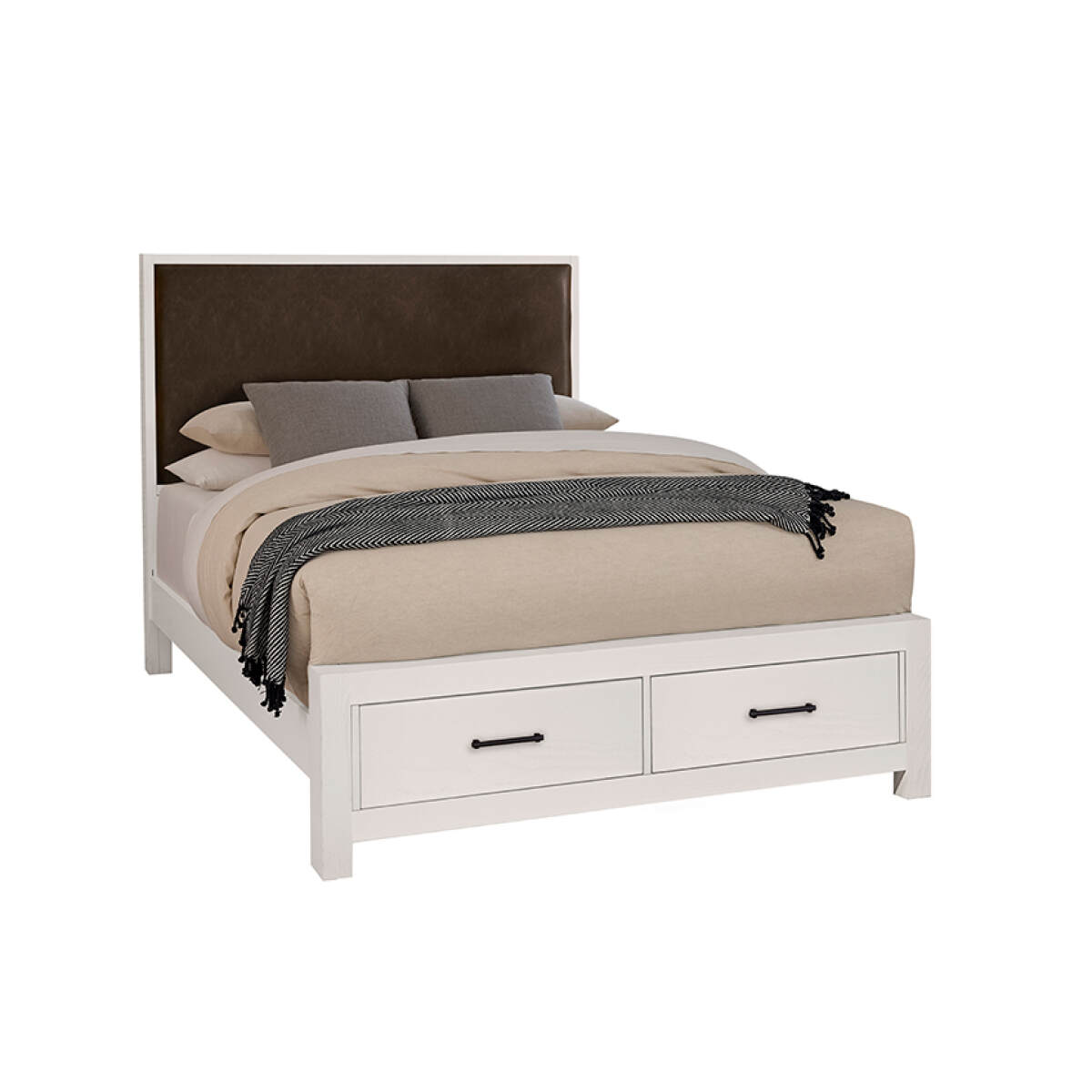 bfc25db479a0a3a76ea282288f27b5ad Lodge & Loft Wood Trim Upholstered Storage Bed - Sedona Brown Fabric - 844-551Y-050B-502-555; 844-661Y-066B-502-666 - Image 1