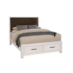 Lodge & Loft Wood Trim Upholstered Storage Bed - Sedona Brown Fabric - 844-551Y-050B-502-555; 844-661Y-066B-502-666