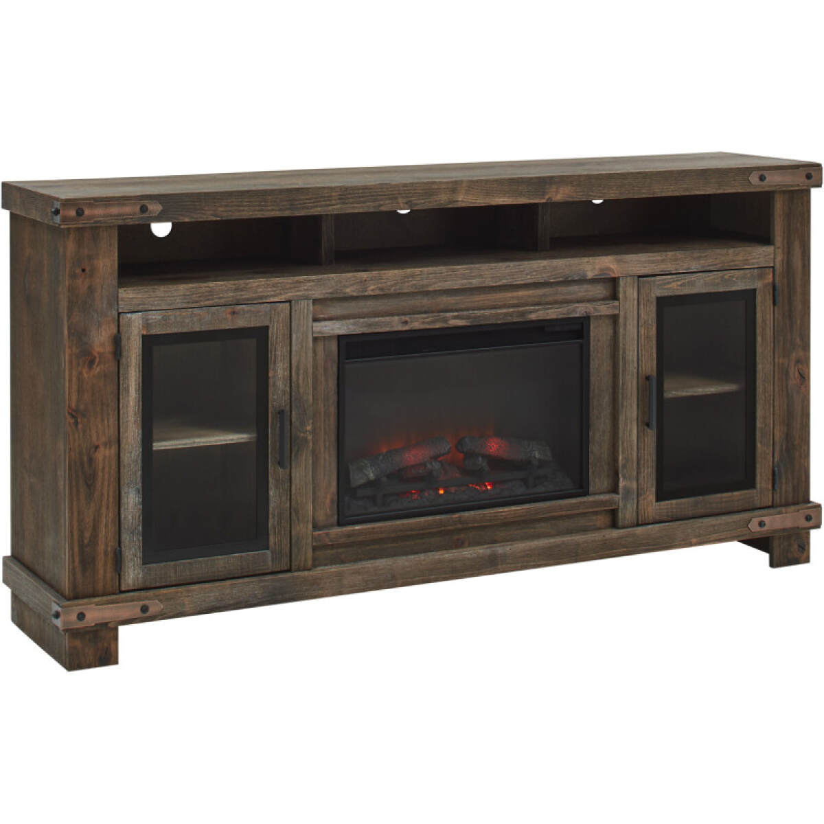 c067498c7a3139718b9198633e232d56 Sawyer 79" Highboy Fireplace Console W/ 2 Doors - Image 1