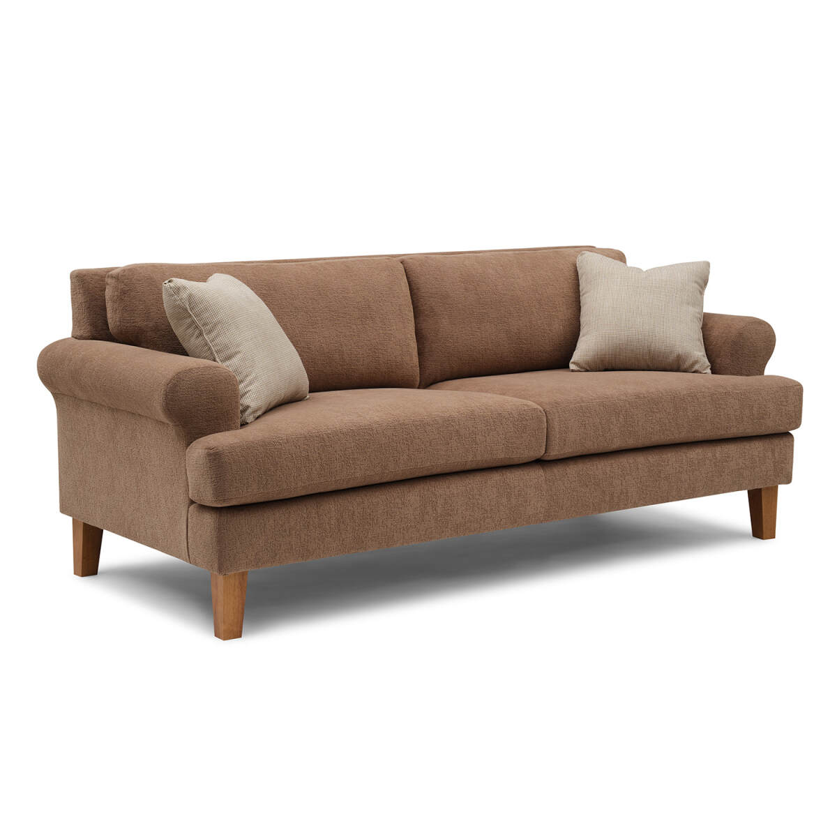 c3b0b181e85cd6d3750d141e537d06e6 Lumira - Transitionally-styled Sofa W/ 2 Pillows - Dark Walnut - S21DW - Image 1
