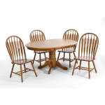 Classic Oak Chestnut Laminate Pedestal Table - Image 3