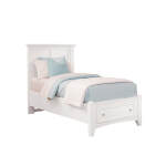 Bonanza Twin Mansion Storage Bed - White Finish - BB29-338-033B-302-333