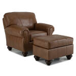 Noble - Leather Club Chair - Dark Walnut - C64DWLU - Image 5
