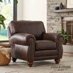 Noble - Leather Club Chair - Dark Walnut - C64DWLU - Image 10