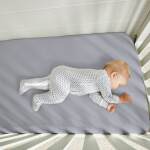 Hyper-Linen Performance® Crib Sheet - Light Grey - Image 3