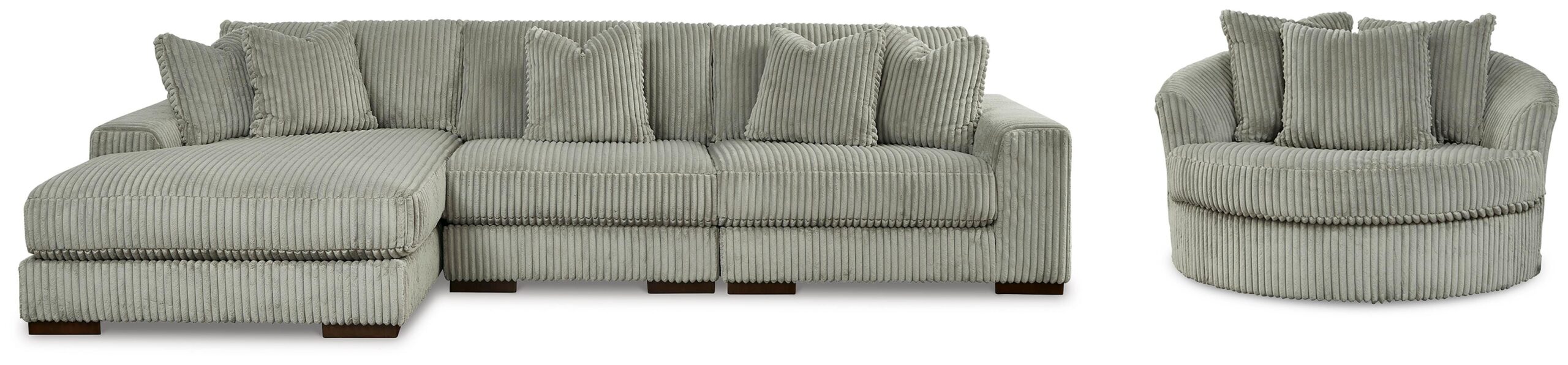d2a9c7cd0f081e5f9892d20269e09167 Lindyn 3-Piece Sectional and Oversized Swivel Accent Chair - Image 1