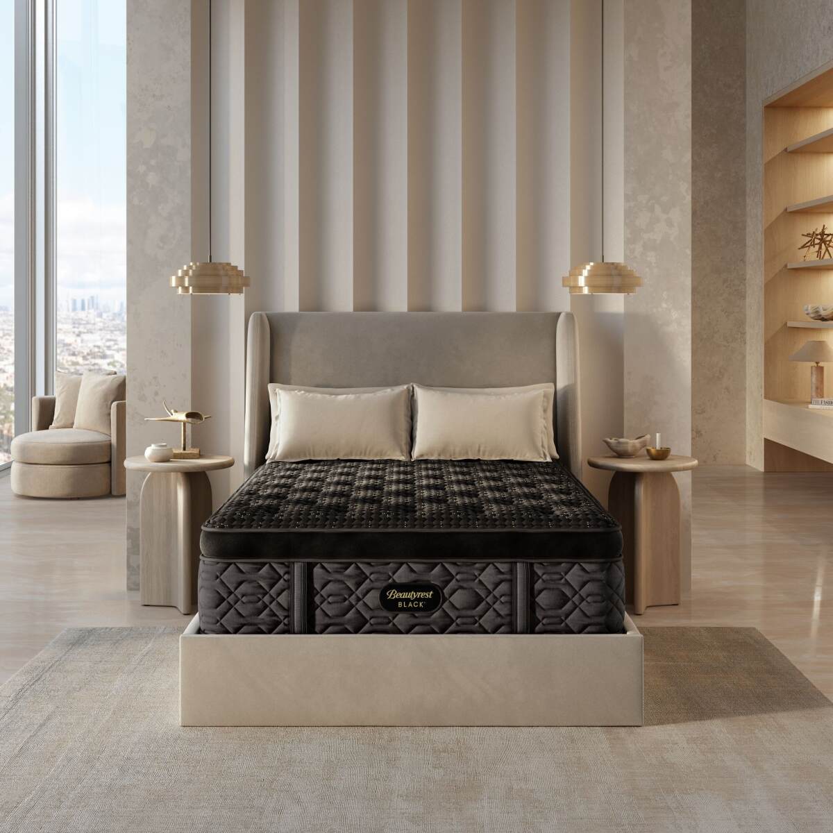 d5c8785f7760d4e297f2f6eb15a0571d Carton Beautyrest Black Series Four 17.25" Plush Summit Pillow Top Mattress -Full - Image 1