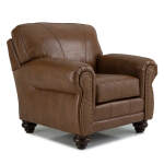 Noble - Leather Club Chair - Dark Walnut - C64DWLU