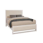 Lodge & Loft Wood Trim Upholstered Bed - Ivory Cream Fabric - 844-551I-155I-922; 844-661I-166I-922-MS1; 844-661I-166I-944-MS1