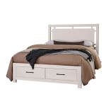 Lodge & Loft Floating Panel Bed With Footboard Storage - 844-557-050B-502-555; 844-667-066B-502-666