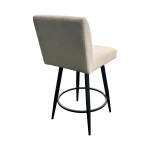 Metal Base Barstool w-Parsons Seat - Champagne Fabric - Image 5