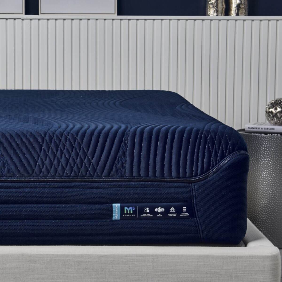 df86171e8d48bd8a3c5c2921221e175f M5 Night Ice Mattress Chassis - Top Cover - Comfort Layer - Twin XL - Blue/Navy - Image 1
